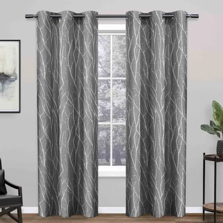 Foshan Manufactory Blackout Drapery Curtains Fabric and Materials Jacquard Reday Made Curtains for Living Room