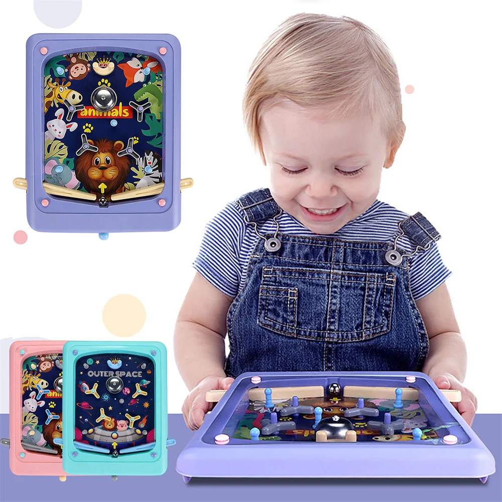 Creative Intelligence Pinball Board Game, Kid Fun Pinball Machine Educational Toys//