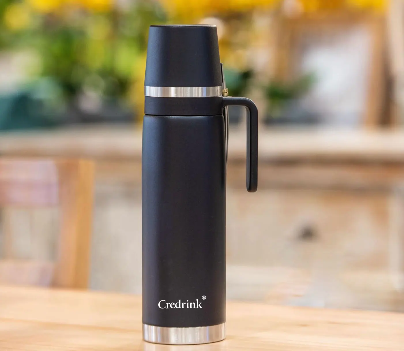 New 2.0 Termo Acero Inoxidable 1 Litro Media Asa Tapon Matero Yerba Mate Thermos 1000 ML Stainless Steel Flask Heat Insulated