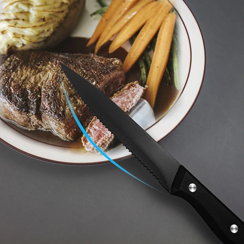 Western Restaurant Wedding Party Silverware Stainless Steel Metal Cutlery With Steak Knife