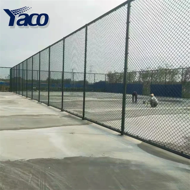 PVC Coated Green Metal Chain Link Mesh Basketball stadium guardrail tennis court fence