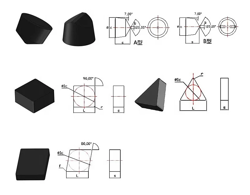 British Element 6 High quality durable PCD CBN inserts carbide turning insert CNC RTS DNUN for steel cast iron