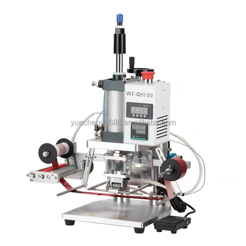 220V Heat Transfer Press Machine Leather Embossing Print Beautiful Brand Logo Pneumatic Hot Stamping Machine