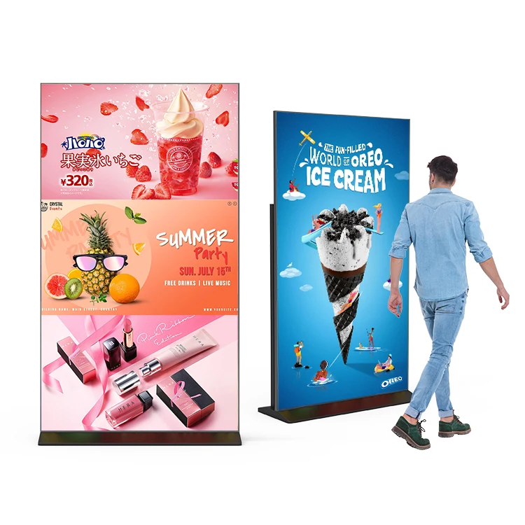 Touch Screen Advertising Player 55 65 75 85 Inch Floor Standing Lcd Digital Signage Display With CMS Digital Signage Software