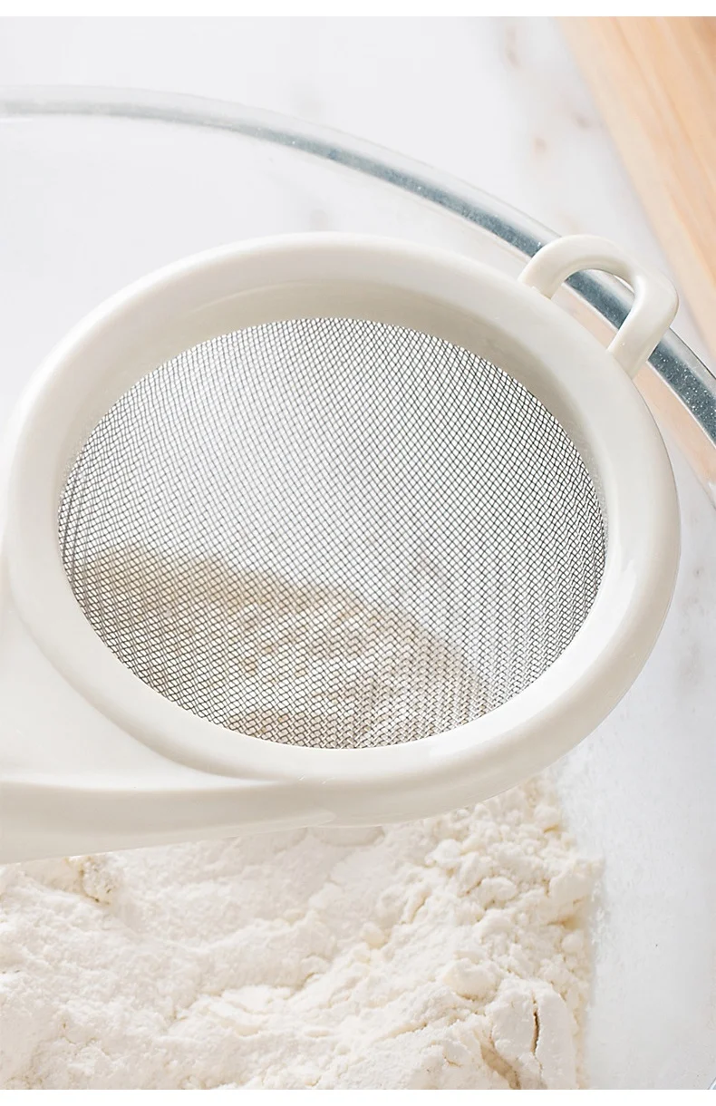 Stainless steel flour sieve hand-held kitchen baking fine sieve sugar powder sieve juice soya-bean milk residue filter screen