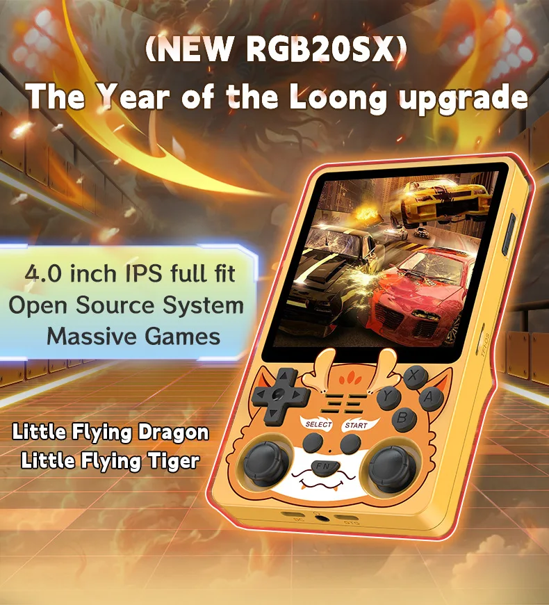 Newest 4.0 Inch Hd Lcd Screen Rgb20SX Open Source System 64bit Portable Game Console Retro Classic Video Game Console