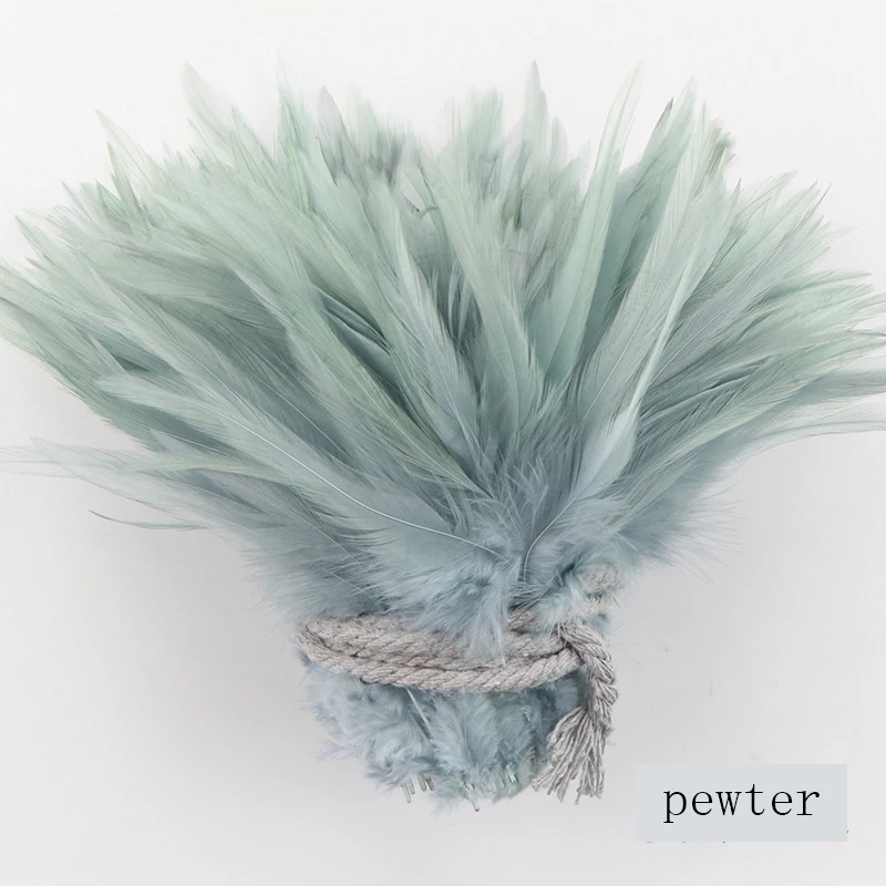 High quality and durable 5-6 inch white tip rooster feather for wedding clothing