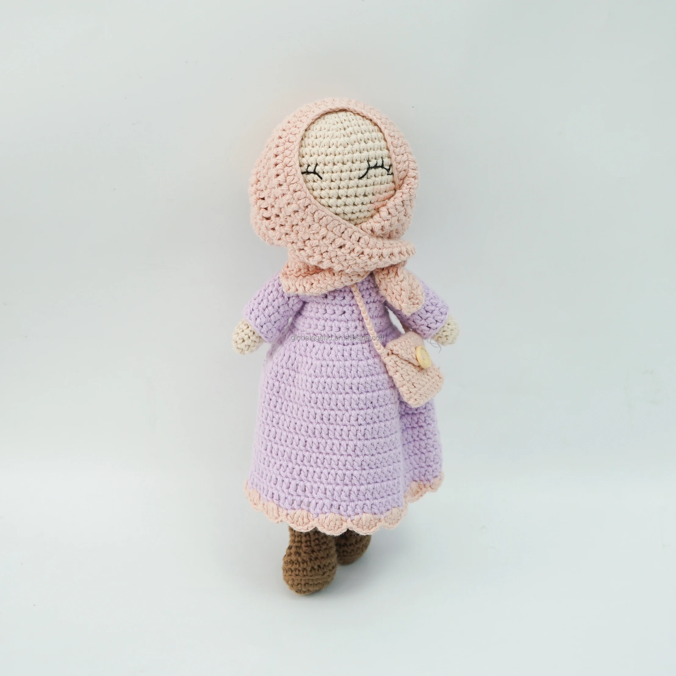 Lovely Little Girl Amigurumi Crochet Toys Dolls Patches crochet doll handmade muslim doll