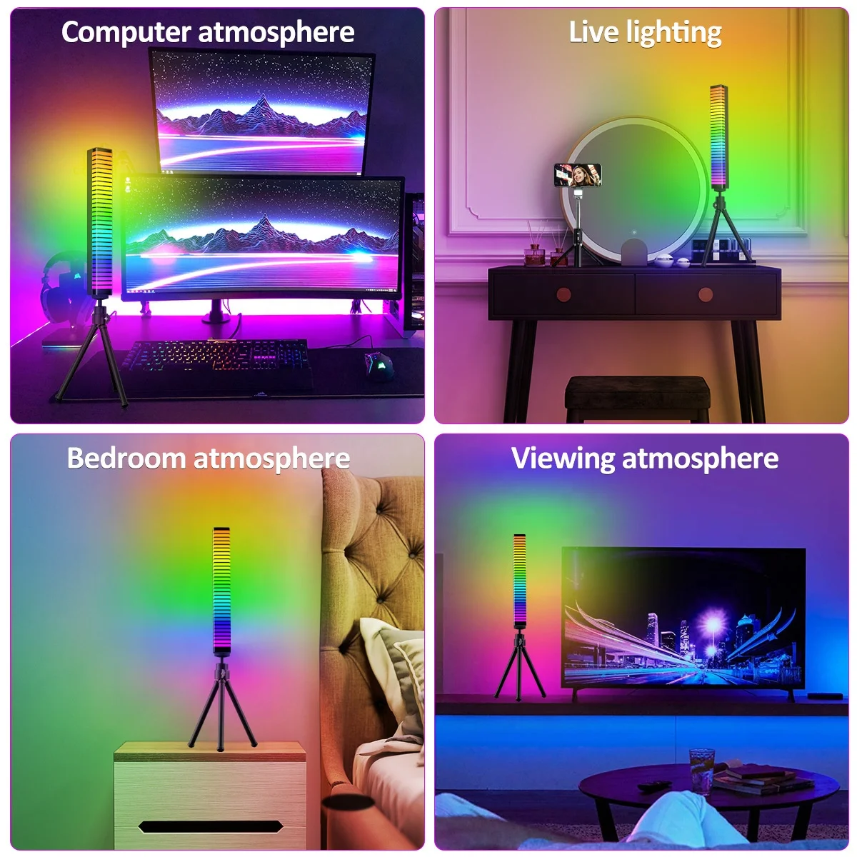 LED RGB Sound Control Light App Control Pickup Voice sound activated light Rhythm Color Ambient Lamp Bar of Music Ambient Lights