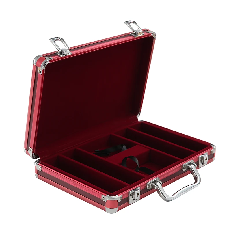 Алюминиевый покерный набор для казино по индивидуальному размеру, футляр для хранения чипов, футляр для азартных игр, глины для покерных чипов, футляр с большой емкостью