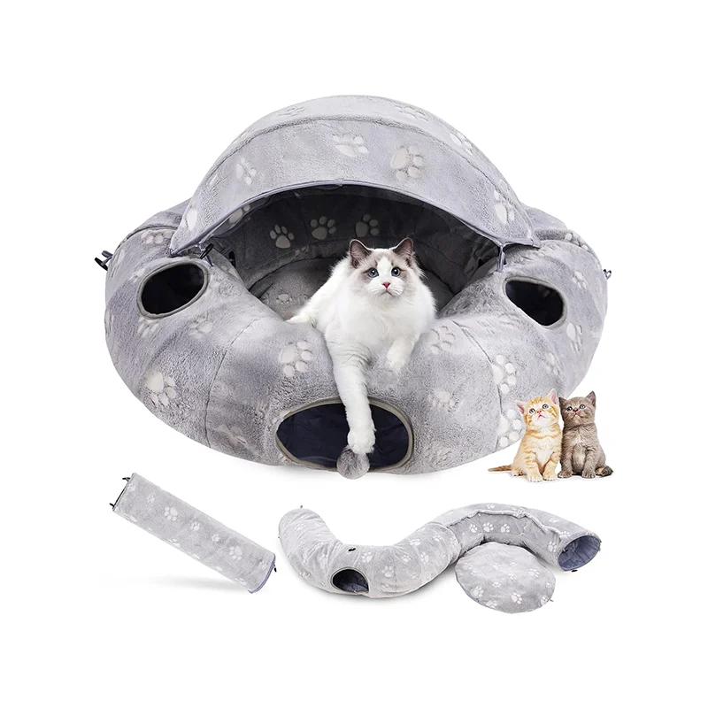 Складной туннель для кошек, забавные игрушки для кошек, несколько игровых туннелей для кошек