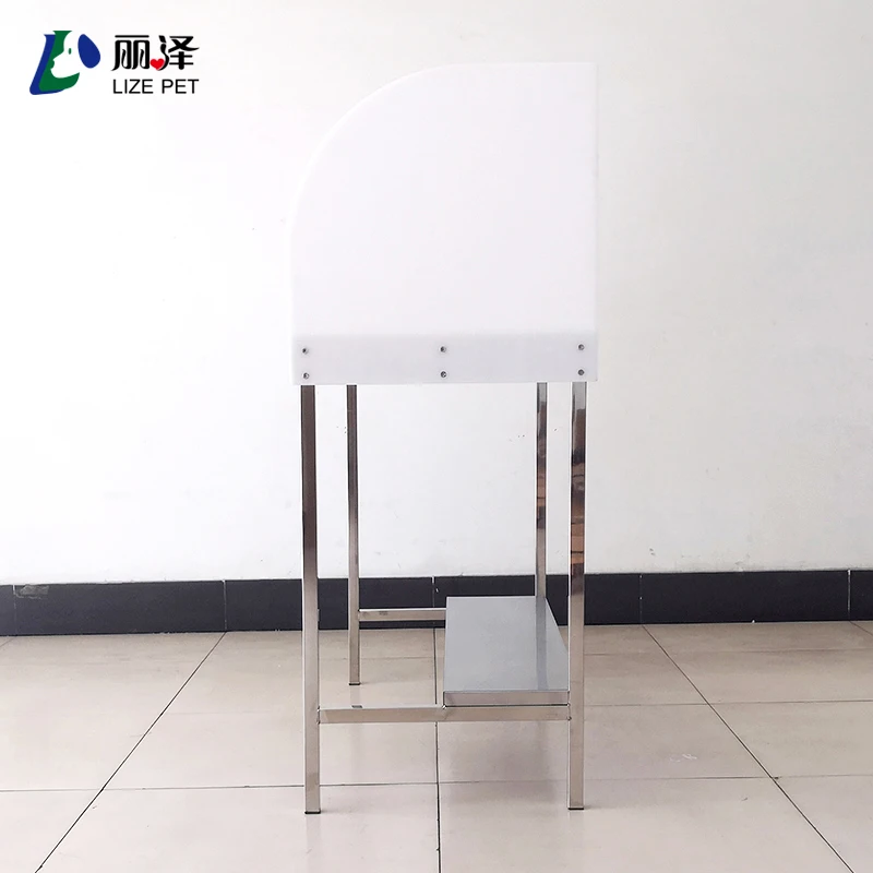 LIZE Stainless Steel Infusion Table Veterinary Instrument with Acrylic Baffle Clinic Equipment Animal Medical Care Pet Hospital