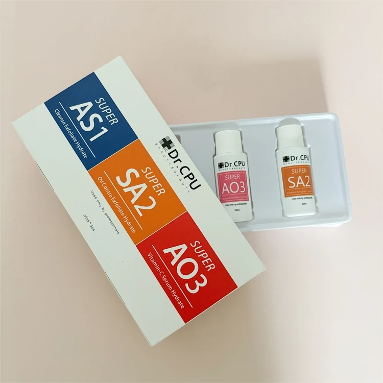 Hot selling AS1 SA2 AO3 3 Bottle Aqua Peeling Concentrated Solution For Water Jet Cleaning Solution Facial