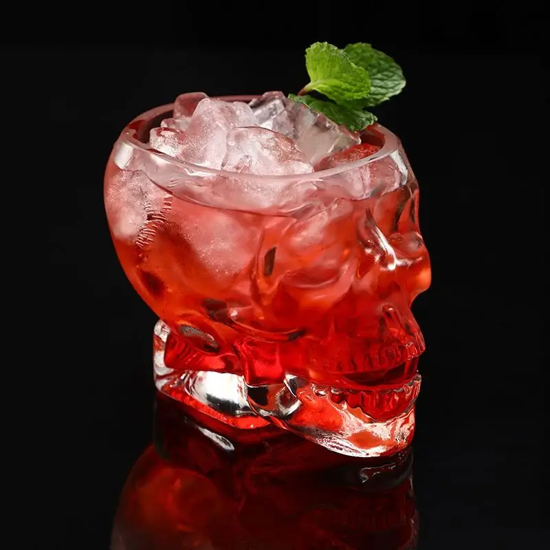 Wholesale Skull Shaped Glass Cup Crystal Wine Glass Creative Cocktail Glass