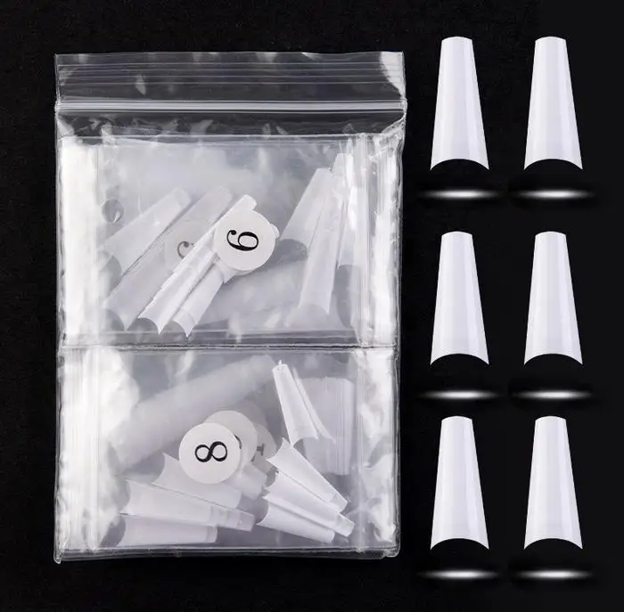 500pcs Reusable Lady White French Acrylic Style Artificial Coffin False Finger Nails Half Tips