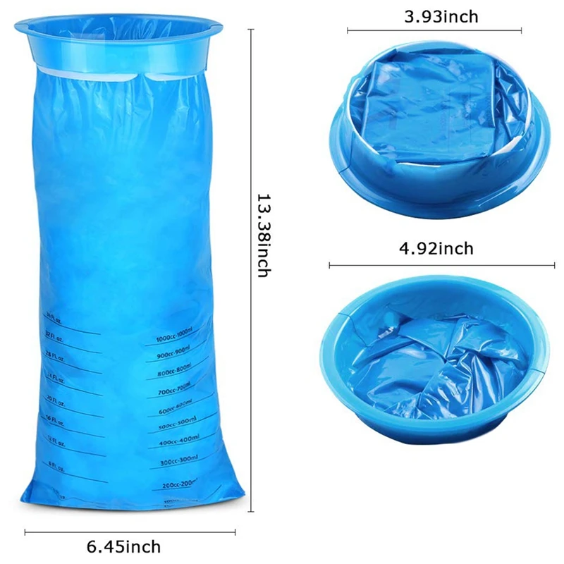 Outdoors Sickness Bag Travel Disposable Blue Emesis Plastic vomit bag