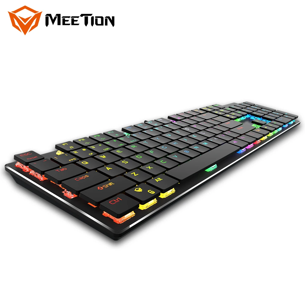 MEETION MT-MK80 Multi-language Optional Game Office Green Axis Mechanical RGB Lighting Programmable Game Keyboard