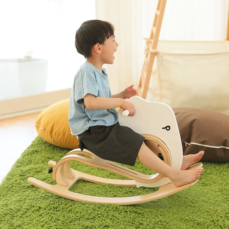 Multifunction Wooden Children Animal Elephant Riding Rocking Horse Toy For Kids Baby Toy Rocking Horse