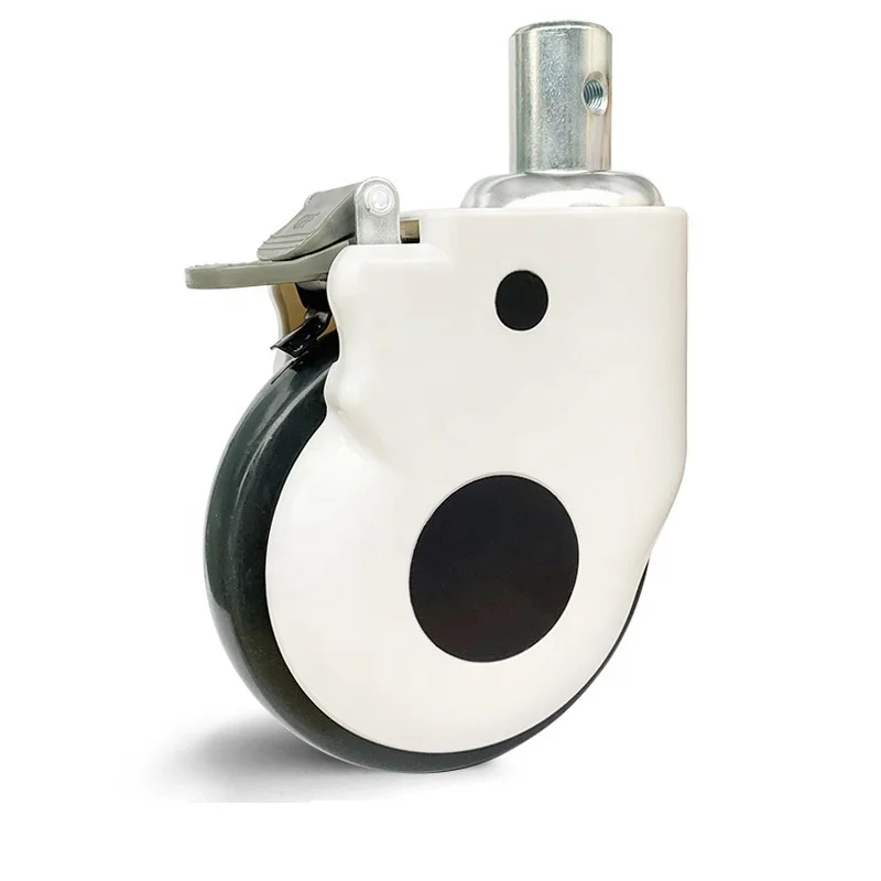5 Inch Universal Medical Caster TPR Universal Silent Covering Beauty Instrument Wheel Hospital Medical Bed Caster Wheels