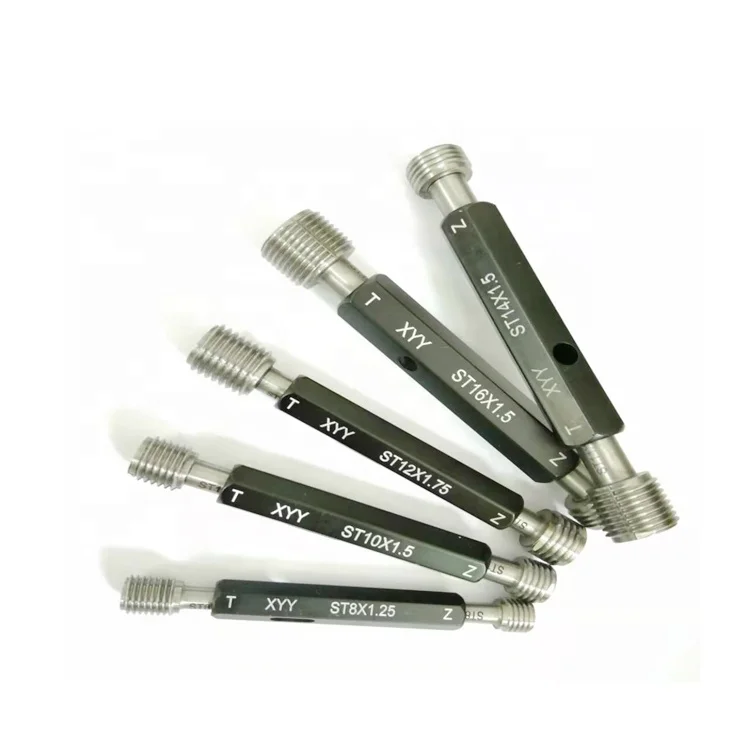 High Quality ST8*1.25 Steel Fastener Plug Gauge Metric System Go/No-Go Standard Thread Packed in Carton