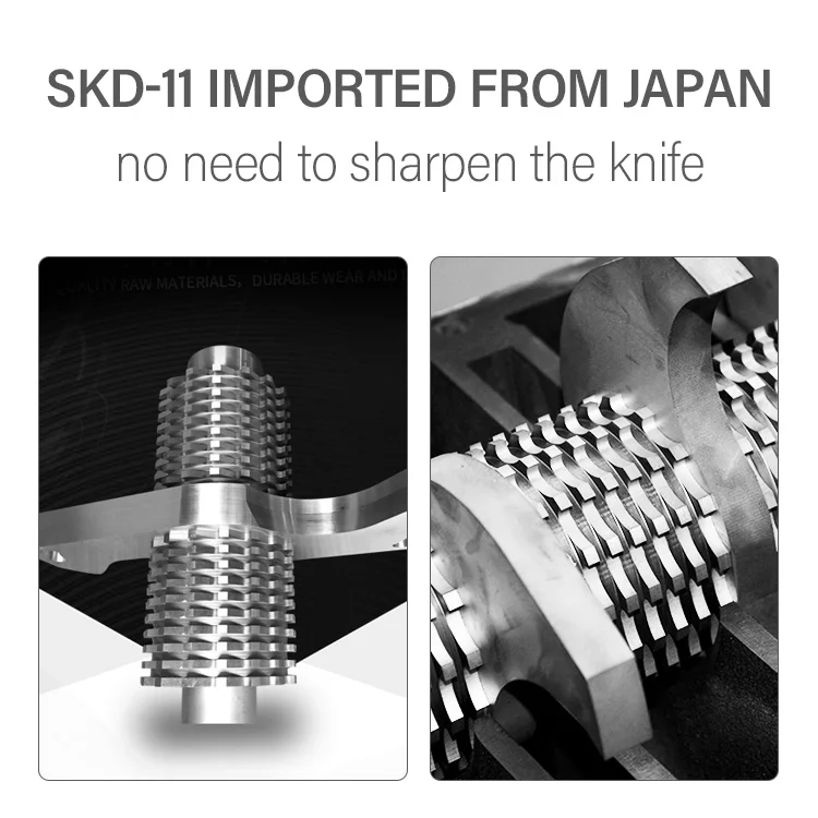 slow speed shredder silent shredder-recycling single shaft 30-200kg/h SKD-11 mesin penghancur plastik mini plastic crushing mach