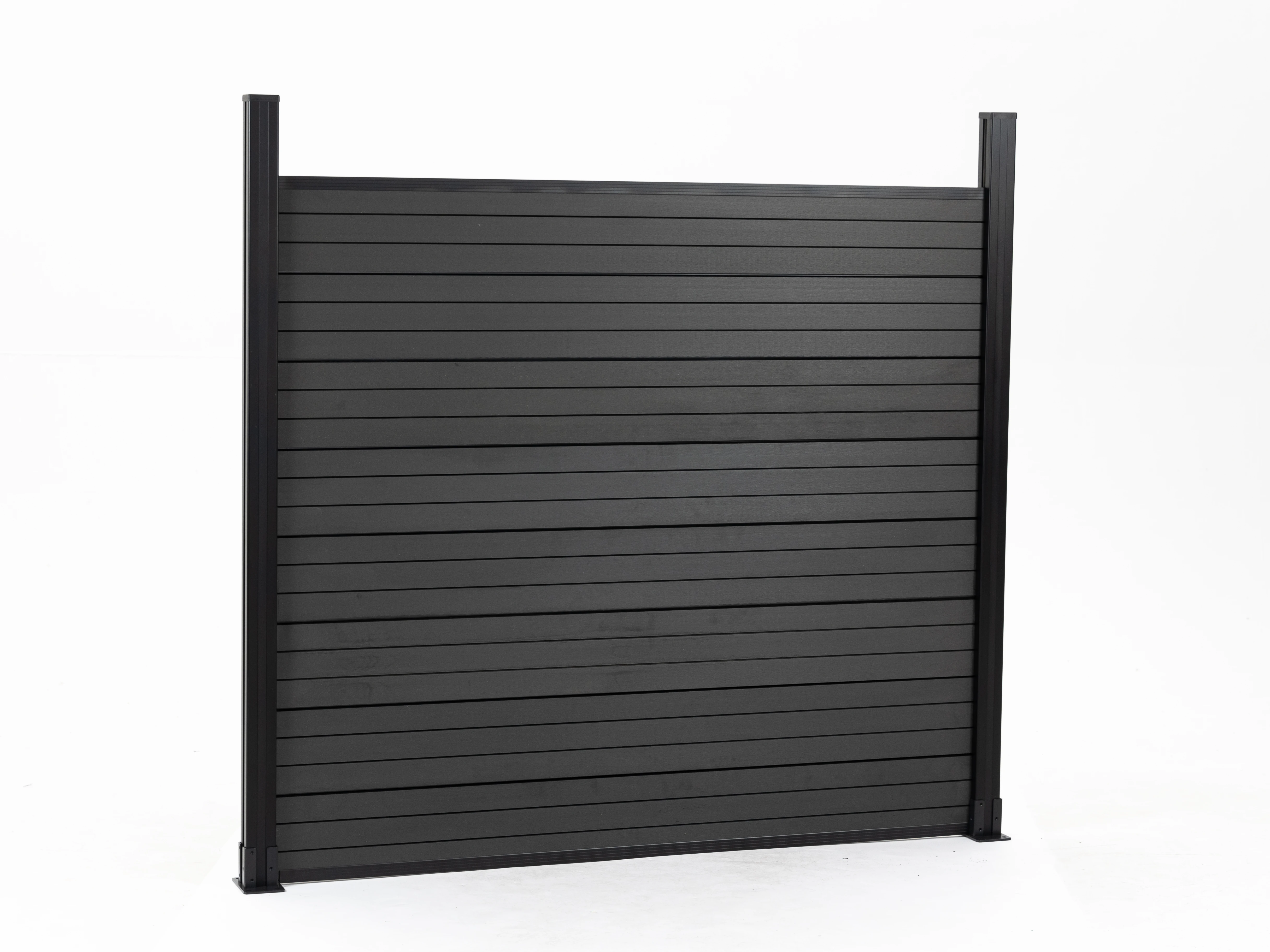 Modern Outdoor Dark Gray WPC Fence Garden Panel Wholesale Decking Supplies