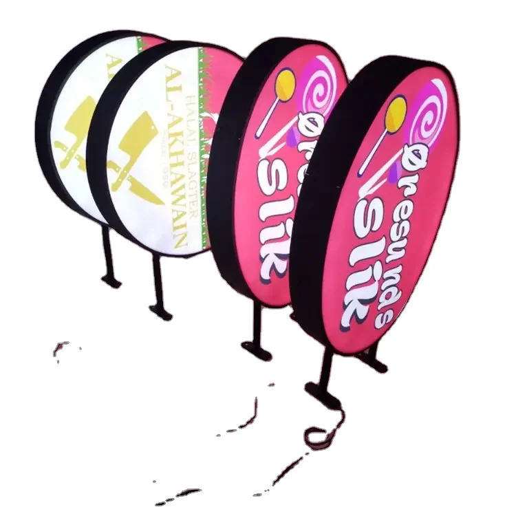 custom  Advertising Sign Board Signs Lightbox Round Led Double Sided Acrylic Round Shape Circular Circle Light Box