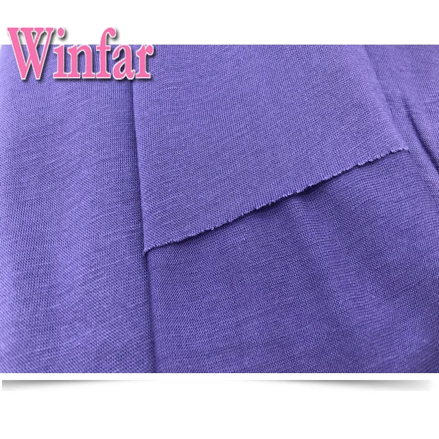 Eco friendly viscose 95 rayon 5 spandex stretch jersey knit fabric