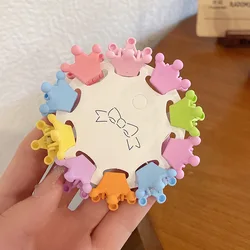 Cute Candy Color Mini Kids Hair Clamp 1cm Princess Acrylic Mickey Bear Rabbit Smiley Hair Claw Clip For Baby Girls