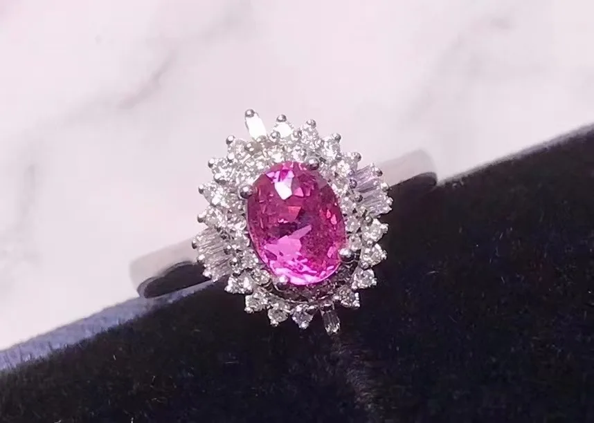 Sgarit роскошные свадебные кольца драгоценный камень с покрытием 18-ти каратным белым золотом 42 шт алмазное 1.77ct розовый сапфир 3 14 г ювелирные изделия из жемчуга для