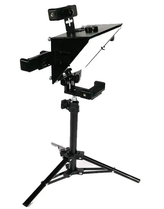 
NEW DESIGN smartphone portable teleprompter for phone and DSLR camera dual shooting with remoter in live stream studio 