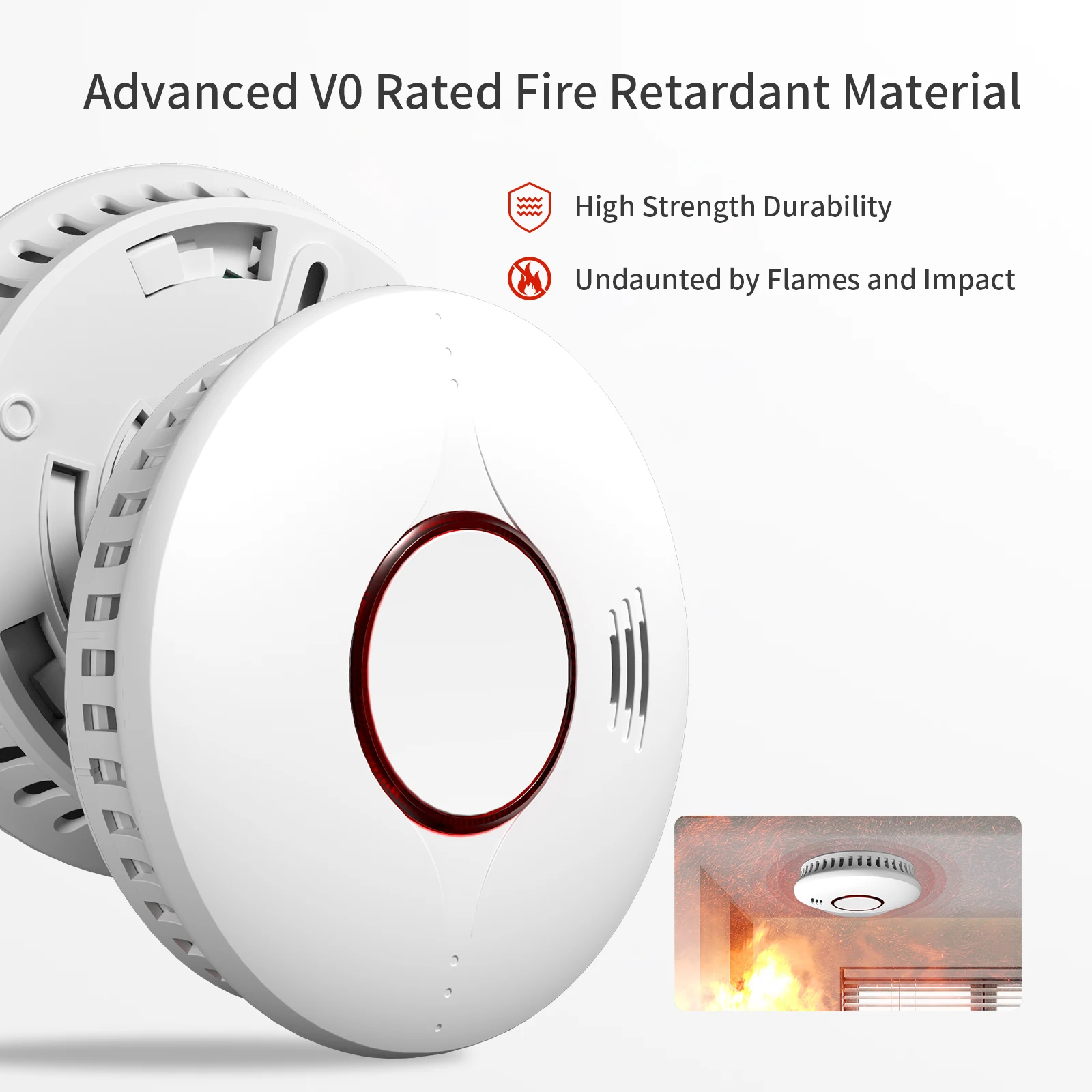 Manufacture wifi smart home automation Smoke Alarm EN14604 standard wholesale safe wifi fire smoke detector