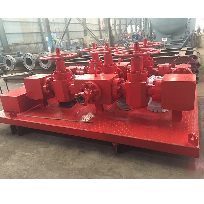 Oilfield H2S service 5 valves choke manifold / API hydraulic choke manifold