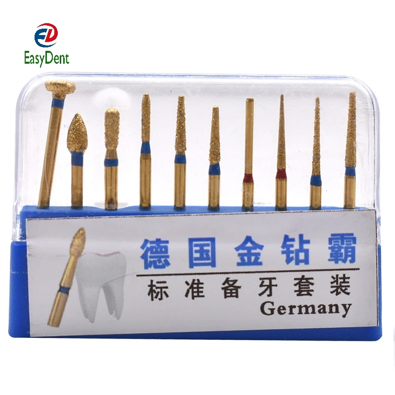 Titanium Plating Dental Burs Preparing Teeth Drills for Inlay/Onlay Preparation Suit Kit Dentist Tools Dentistry Lab Equipment