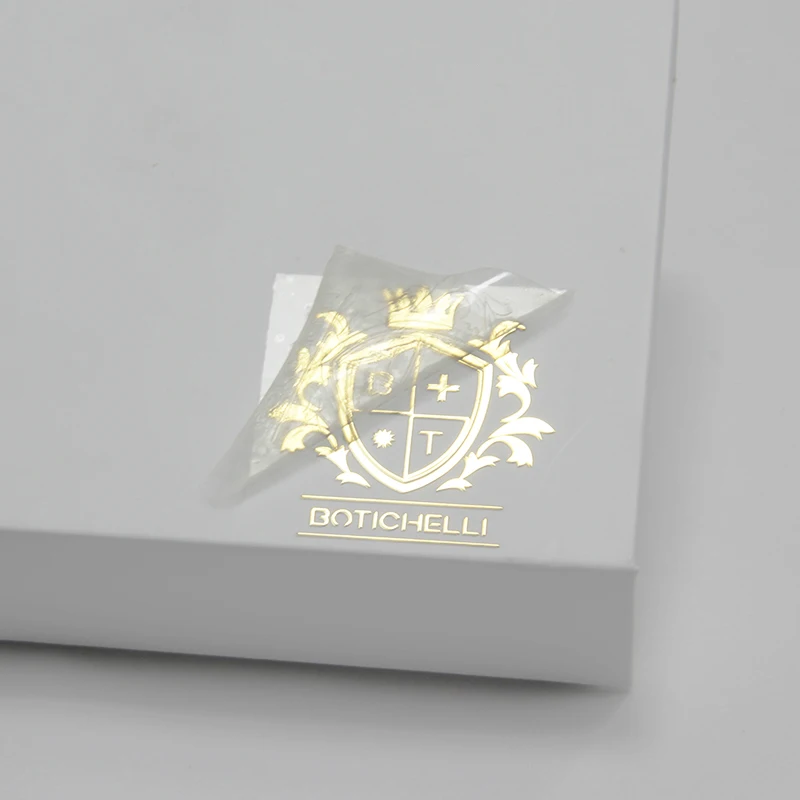 Custom Clear Gold Foil Heat Gold Transfer Electroforming Metal Nickel  Vinyl 3D Sticker Label Logo Uv Decal Transfer Sticker