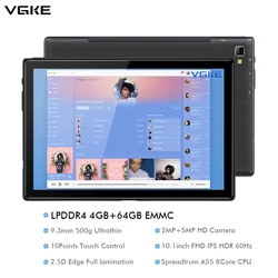 VGKE сенсорные экраны 10,1 дюймов 3 + 32 Гб 4g Cpu Android 10 четырехъядерный разблокированный ПК Android планшеты