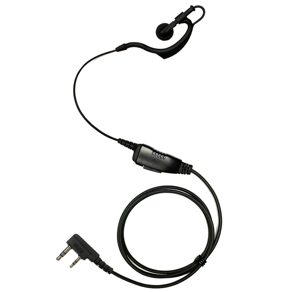 G Shape Ear Hook Earphone Earpiece Headset Wired Walkie Talkie Earpiece Headset with Mic for 2 Pin BaoFeng UV-5R UV-82 BF-888S