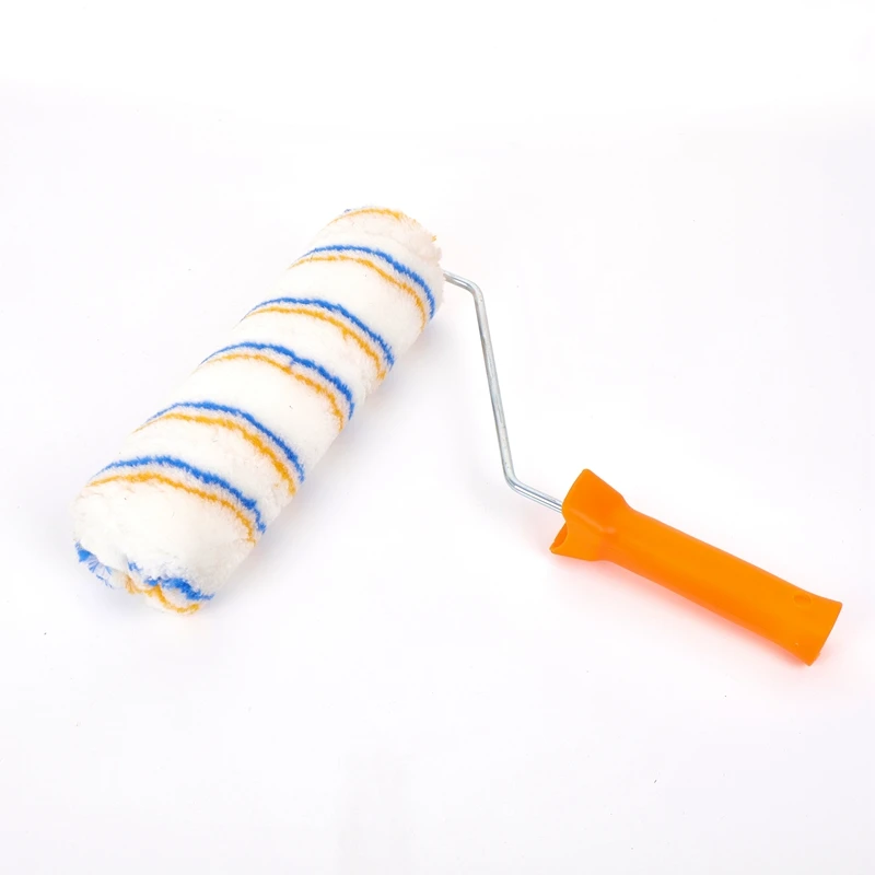 wholesale professional paint roller blue and yellow stripe with orange handle
