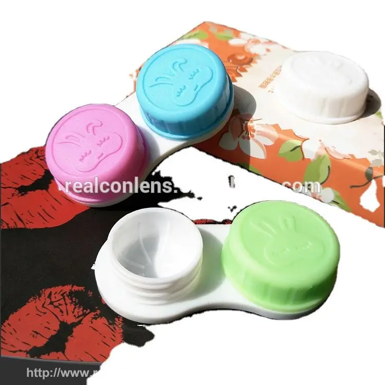 Оптовая продажа контактные линзы двойной чехол пластиковый realcon SLH 001 CN;BEI 55 мм (Д) * 12 мм (g) синего, зеленого, розового, оранжевого и белого цветов в стиле хип черный (1600553084507)