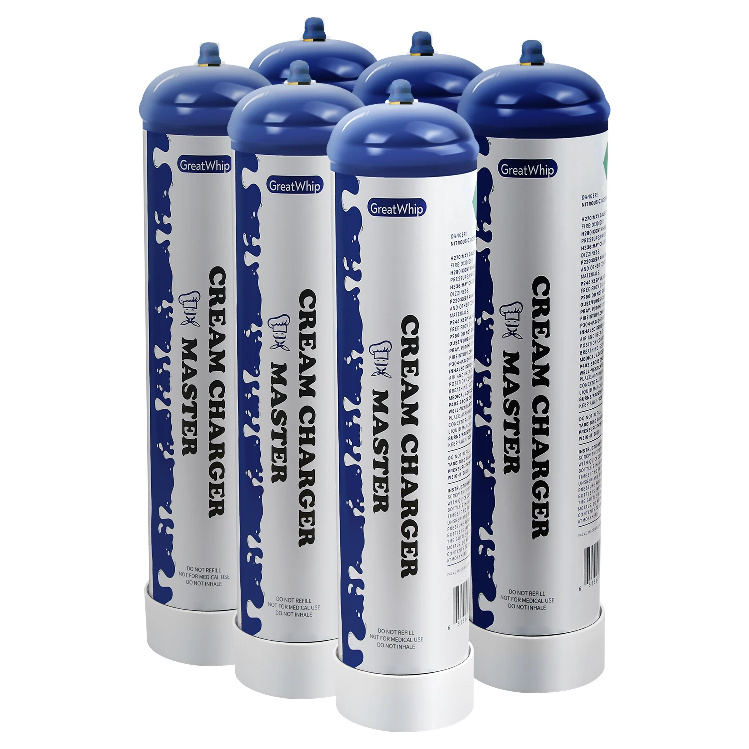 GreatWhip Food Grade Whipped Cream Charger Cylinders 0.95l 580g Cream Charger