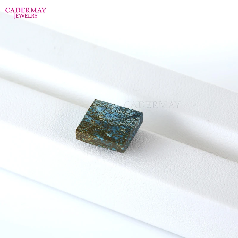 Cadermay 100% Natural Turquoise 1.2g 6ct Weight Square Blue Brown Turquoise Stone For Turquoise Ring