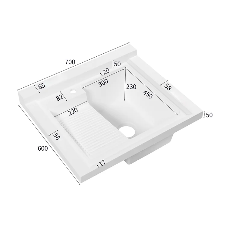 Samiyah Modern Laundry Sink With Wash Board White Clothes Wash Basin Ceramic Basin For Washing Clothes