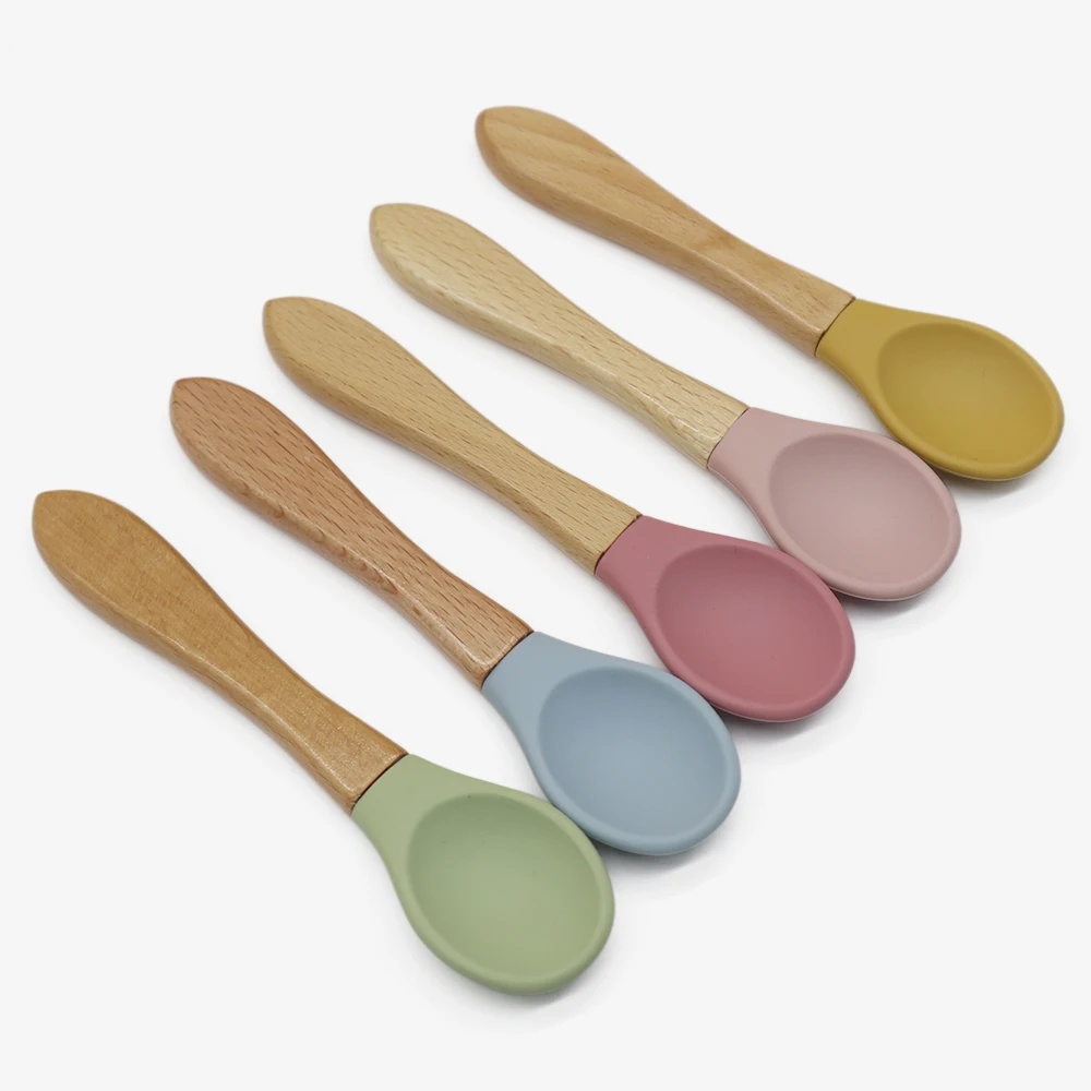 Non-toxic Amazom Hot Selling Food Grade Feeding Baby Spoon Silicone