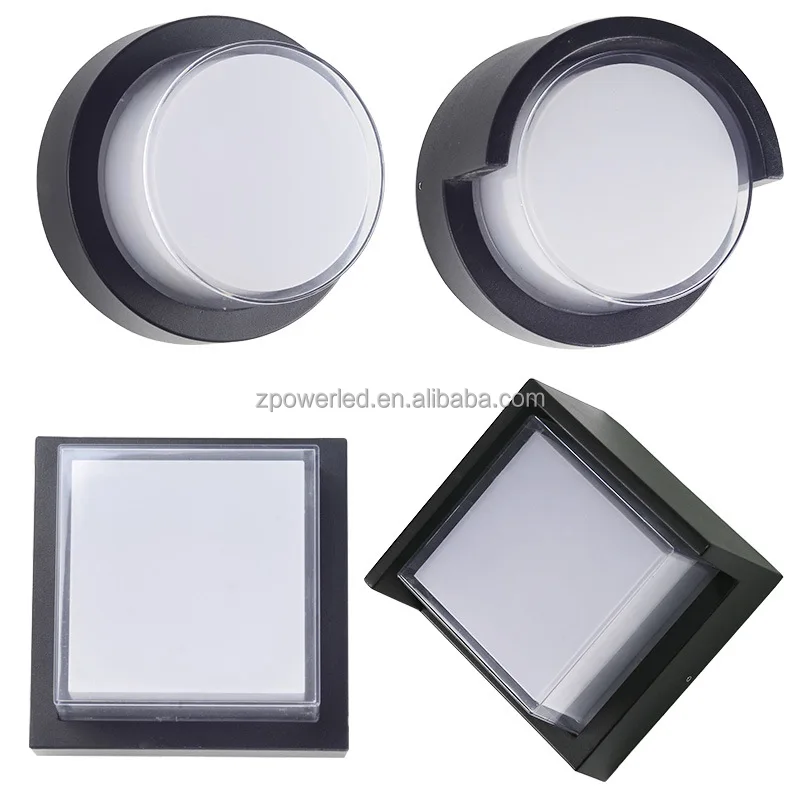 Modern Square Aluminum IP65 Outdoor Wall Lamps Mounted Installation 6w 12w LED Wall Bracket Light
