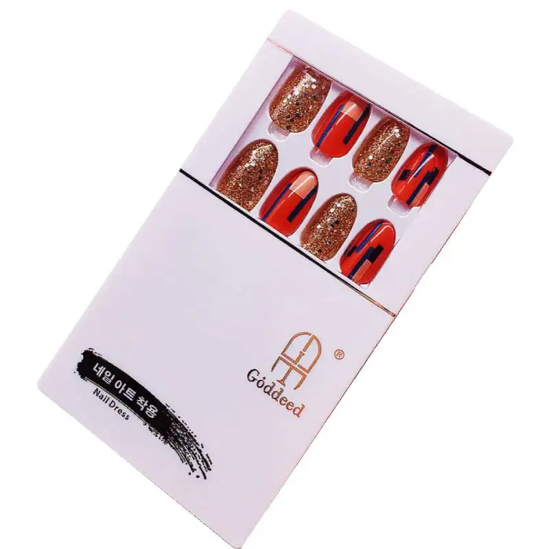 30pcs/box Short ballerina coffin solid color natural false nails full cover artificial acrylic nails false nails for DIY salon