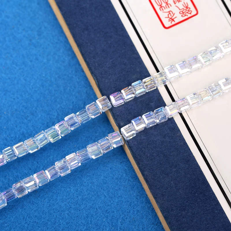 White Crystal beads Glass beads 4/6/8mm high quality square crystal beads for DIY jewelry or clothing curtain production