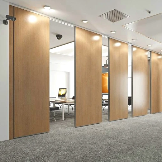 Modern office interior mobile wood partition wall