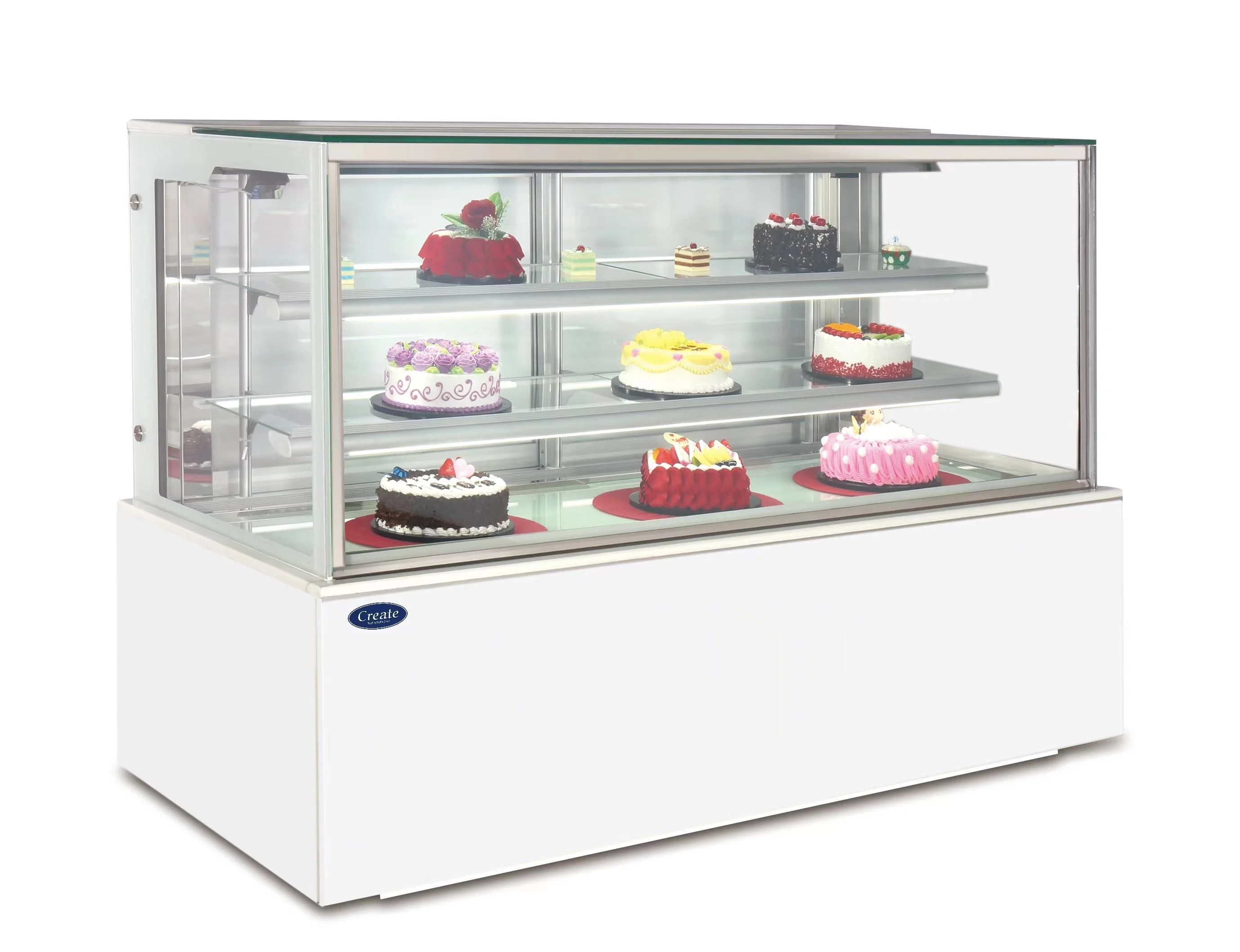 Classic Right Angle Cake Chiller Cake Display Fridge Vertical Showcase Bakery Case  Desktop