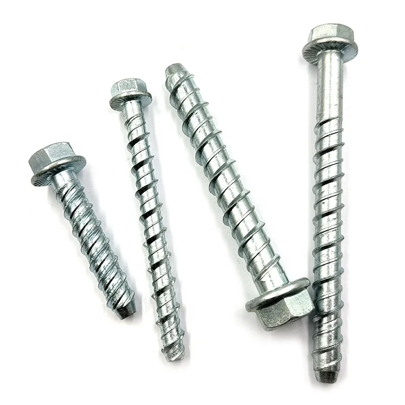 White Zinc Plated Hex Flange Concrete screw Bolt For Concrete Fixing concrete Anchor bolt