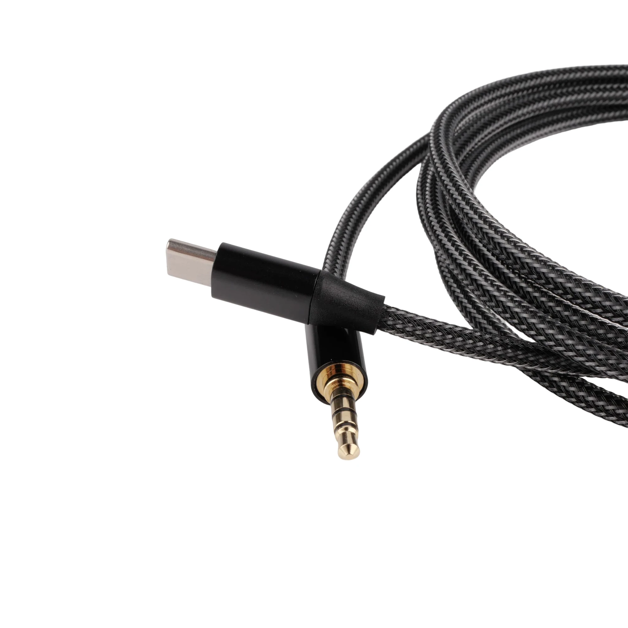 Nylon Braided 3.5mm Male Jack Audio Cable to Type C male Extension cable for sale